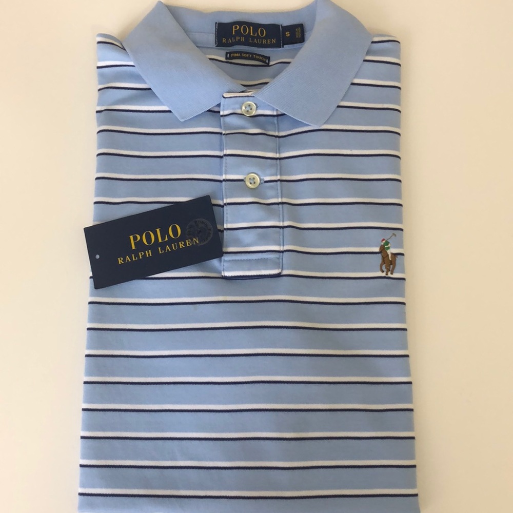 ✨ POLO ✨ RL Classic Eli Blue Multi Shirt. Sz Small